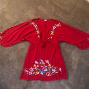 Beautiful red embroidered dress